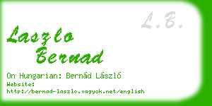 laszlo bernad business card